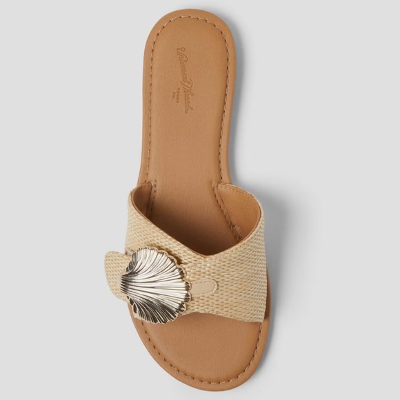 Universal Thread Shoes - Universal Thread Women's Nesryn Raffia Shell Ornament Slide Sandal Size 6